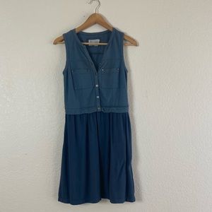 Anthropologie Saturday Sunday blue sleeveless cotton dress size extra small.